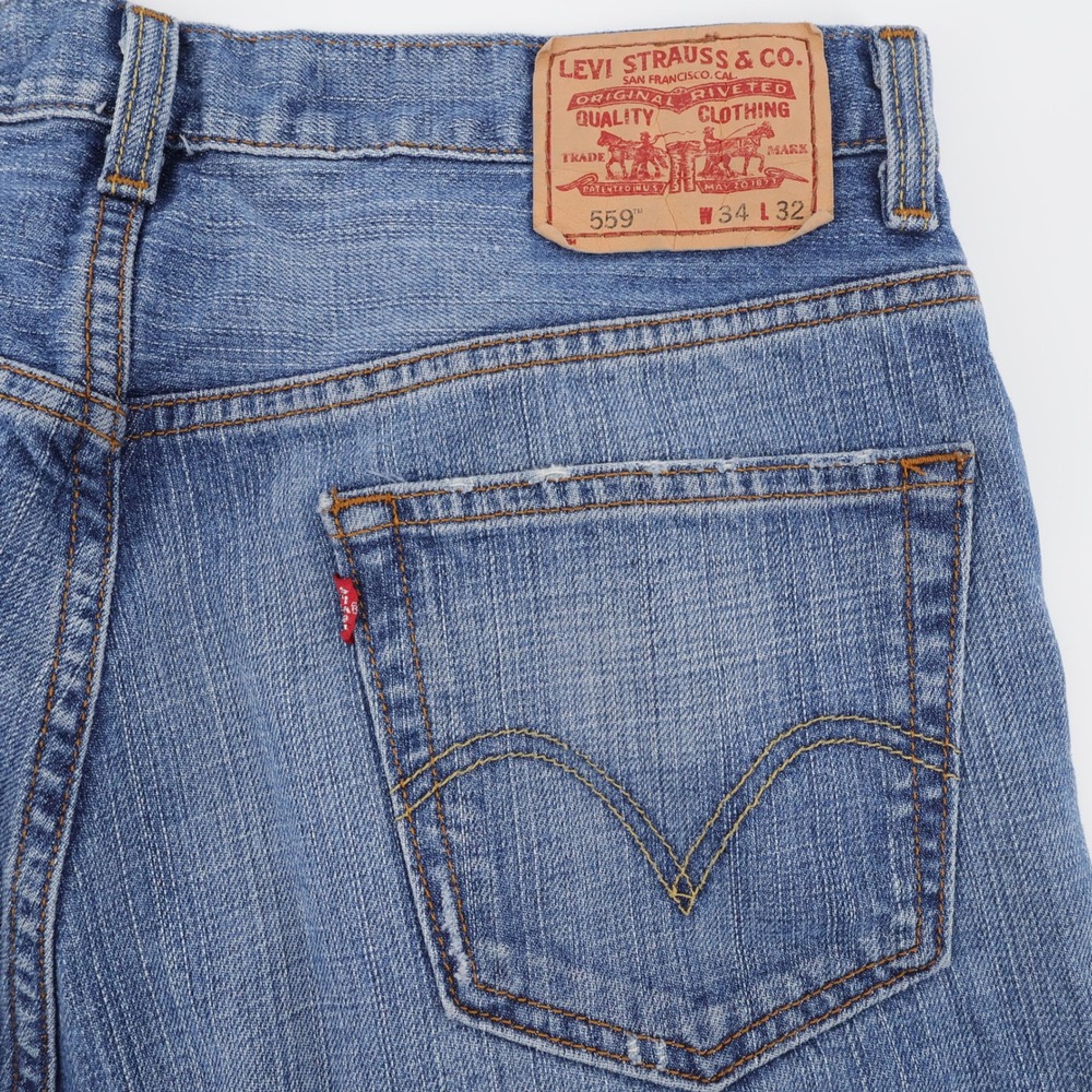 Vintage Levi's 559 Relaxed Straight Jeans Blue Mens 34x32 (measures 31")
